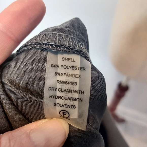 Calvin Klein Knee Length Flutter Flounce Sleeve Gray Dress, 6 - Picture 5 of 7